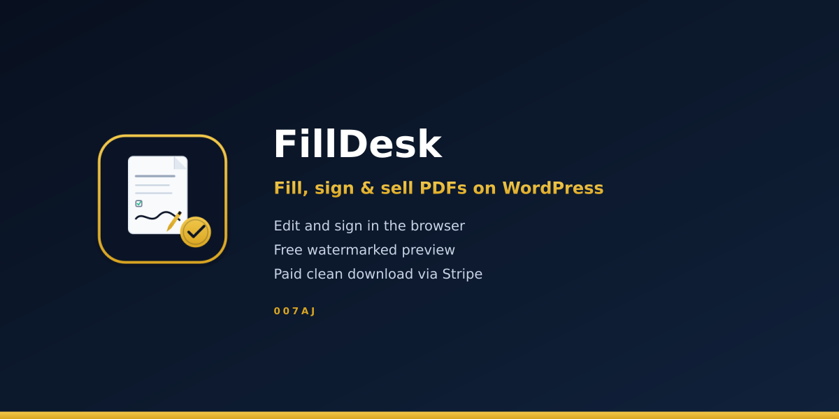 FillDesk: fill, sign and sell PDFs on WordPress