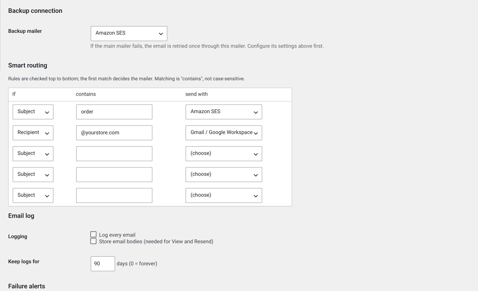 Backup connection and smart routing