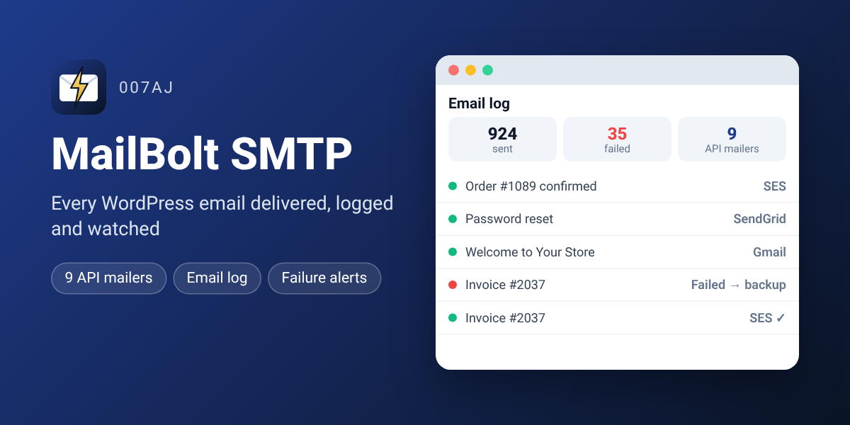 MailBolt SMTP preview