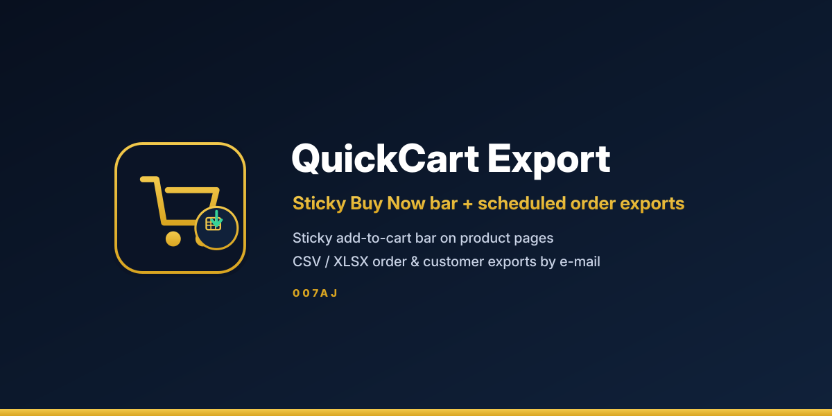 QuickCart Export: sticky Buy Now bar and scheduled WooCommerce exports